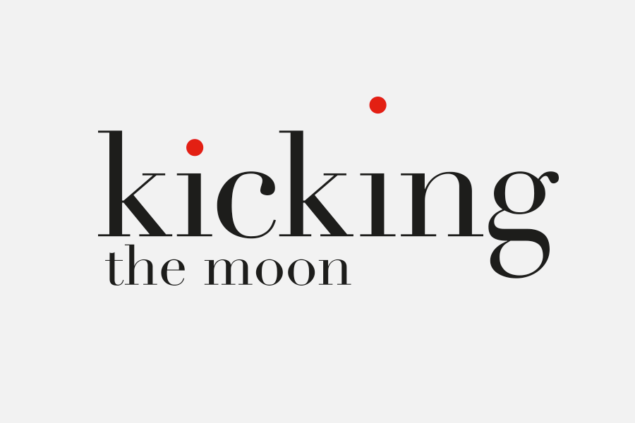 Kicking the moon logo design